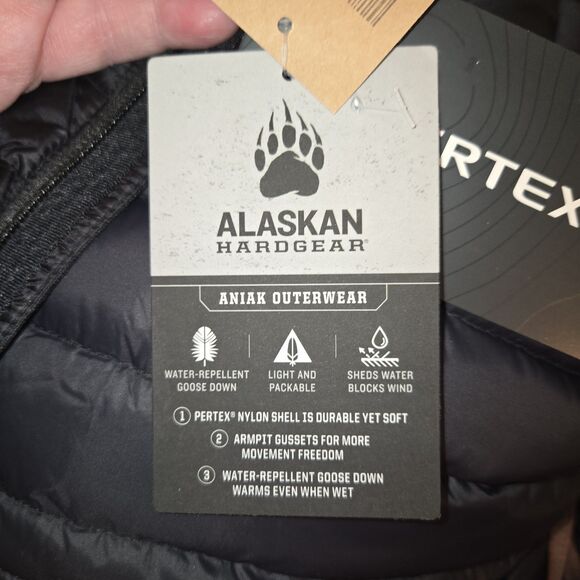 Alaskan Hardgear Duluth Aniak Outerwear Pertex Down Jacket Men's Sz Lg Black/Red - Picture 14 of 16